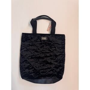 NWT Victoria's Secret Black Velvet Tote Bag 16x16.5" Limited Edition